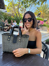 Load image into Gallery viewer, NEW Mini Brown Crema Triple Weave  Bag With Dark Brown Leather Handles &amp; Closure
