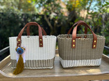 Load image into Gallery viewer, Mini Champagne White / Camel Leather Handles
