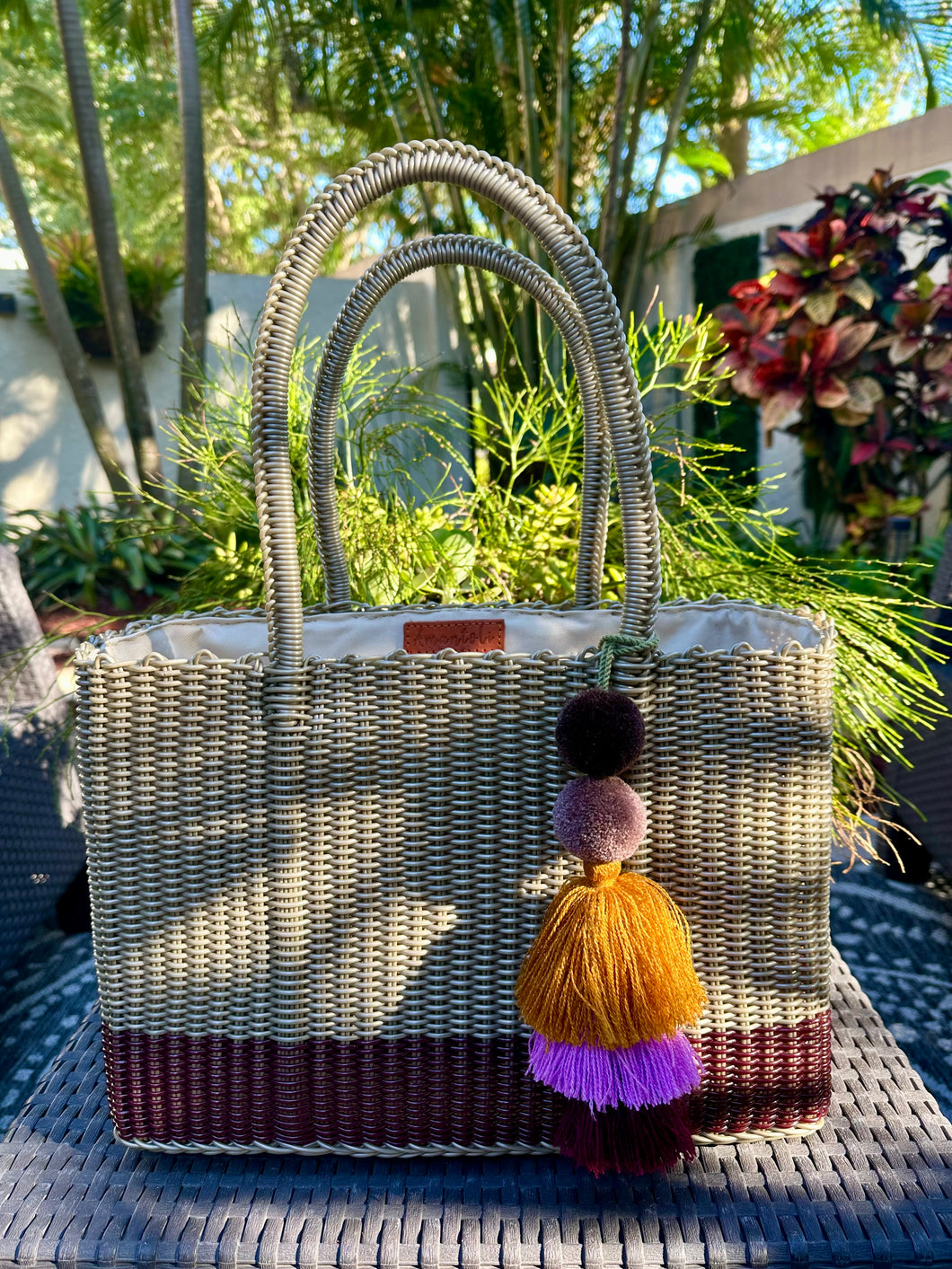 NEW Fully Lined Everyday Tote Bag / Champagne Burgundy