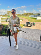 Load image into Gallery viewer, Mini White Champagne Tote Bag - Camel Leather Handles
