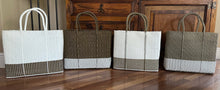 Load image into Gallery viewer, NEW Large White Copper Beach Bag With White Handles.
