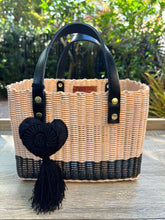 Load image into Gallery viewer, New Mini Crema Black Bag- Black Leather Handles
