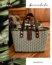 Load image into Gallery viewer, NEW Olive Moss Triple Weave Mini With Espresso Leather Accents .
