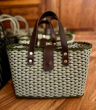 Load image into Gallery viewer, NEW Olive Moss Triple Weave Mini With Espresso Leather Accents .
