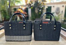 Load image into Gallery viewer, New Mini Black Champagne Tote Bag - Black Leather Handles
