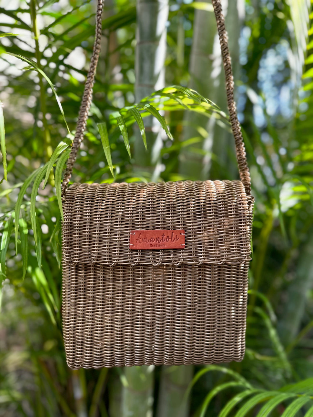 Medium Shiny Copper Crossbody With Magnetic Snap Closure