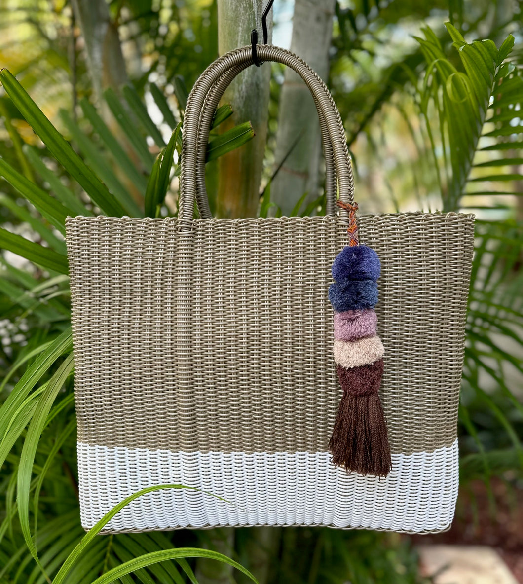 Large Champagne-White Base Beach Bag
