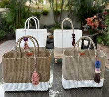 Load image into Gallery viewer, Large Champagne-White Base Beach Bag
